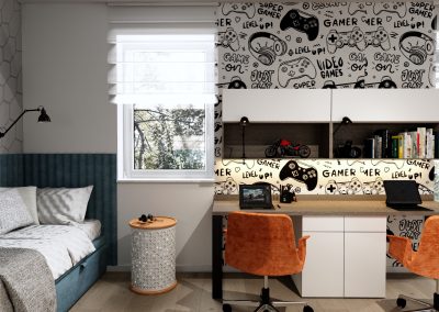 Pokój dla rodzeństwa na poddaszu