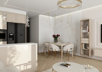 Salon z aneksem w niedużym mieszkaniu